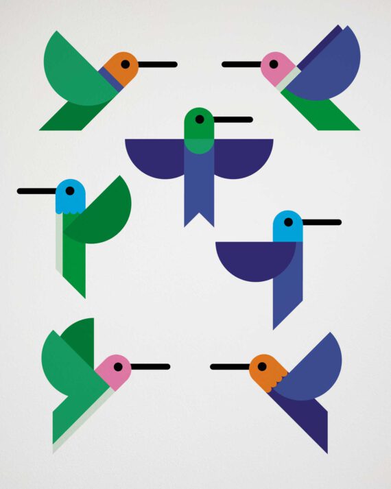 hummingbirds hinghang wall stickers