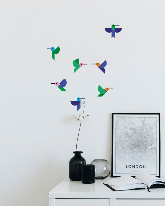 Hummingbirds wall decal